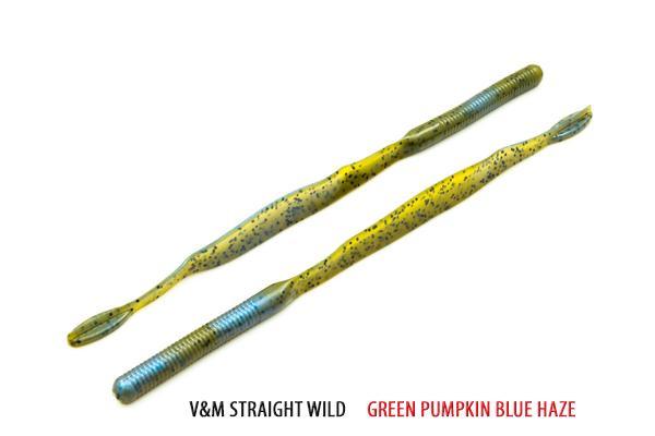 V&M Straight Wild Worm Green Pumpkin Blue Haze