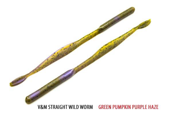 V&M Straight Wild Worm Green Pumpkin Purple Haze