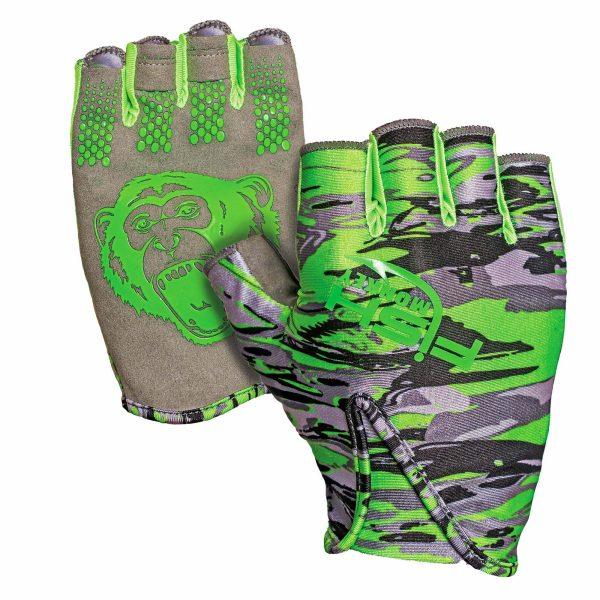 Fish Monkey Stubby Guide Gloves Voodoo Swamp Green