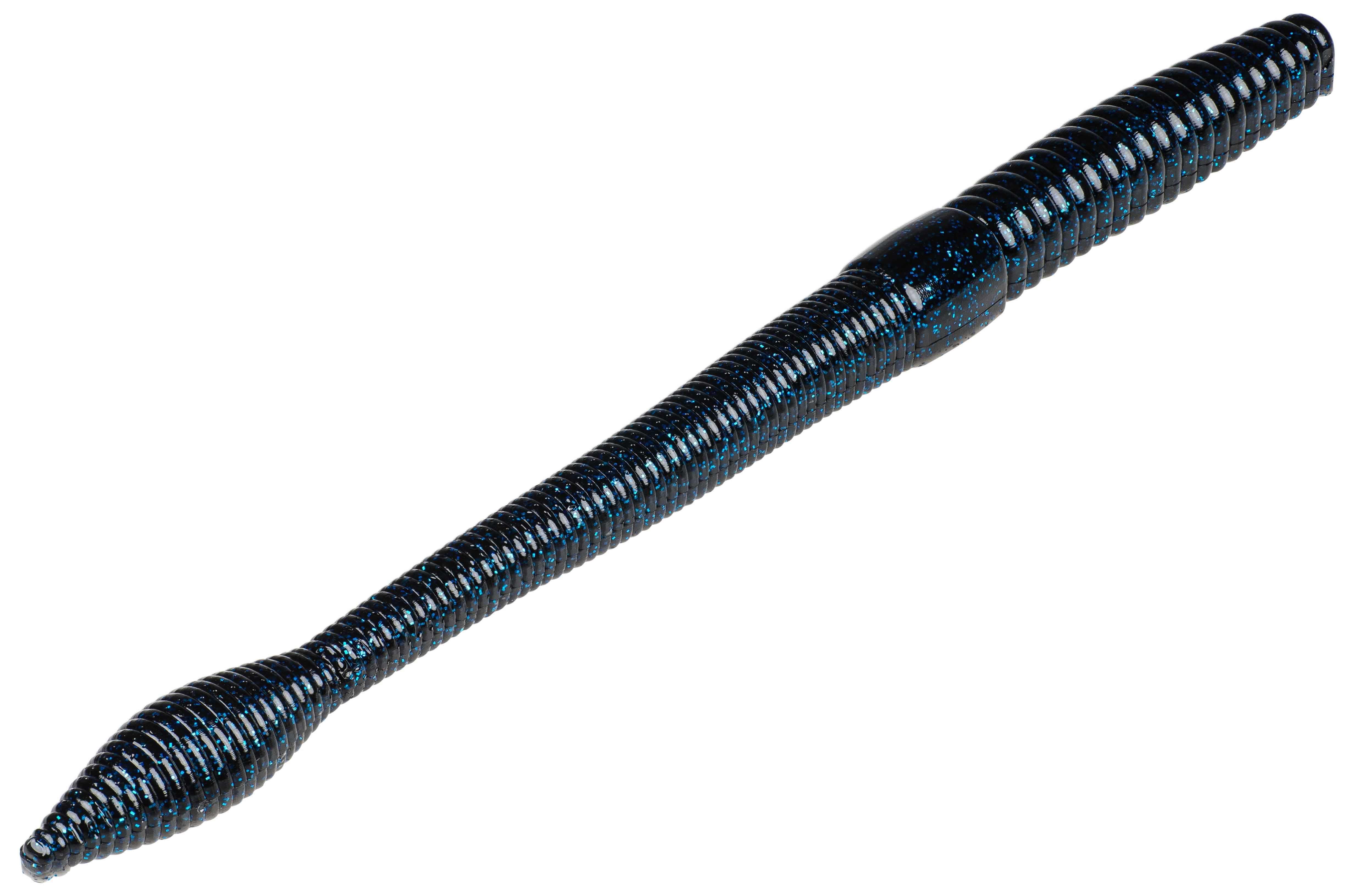 Strike King Bullworm 8" Black Blue Flake