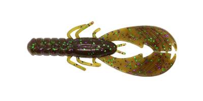 X Zone Lures Pro Series 4" Muscle Back Craw Green Pumpkin Purple Green